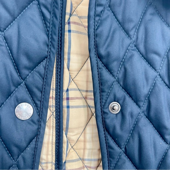 LL. Bean Diamond Quilted Barn Equestrian Fleece Jacket Petite M Vintage Y2K - Picture 5 of 8